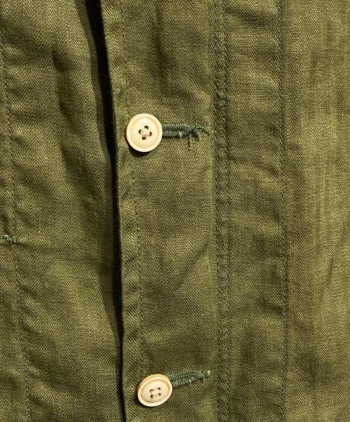Porter Classic（ポータークラシック）Porter Classic (ポータークラシック) ハンドステッチリネンモッズコート/Hand Stitch Linen Coat  オリーブ サイズ:XSの古着・服飾アイテム