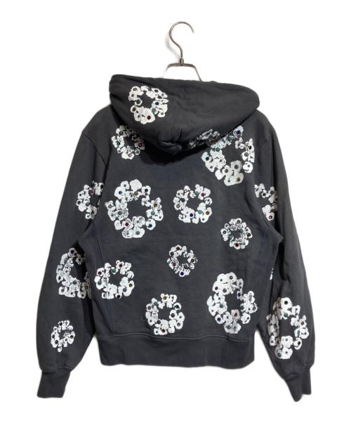 Denim Tears（デニムティアーズ）Denim Tears (デニムティアーズ) Rhinestone Cotton Zip Hoodie （ラインストーンコットンジップアップフ―ディ―） グレー サイズ:Sの古着・服飾アイテム