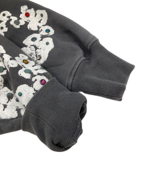 Denim Tears（デニムティアーズ）Denim Tears (デニムティアーズ) Rhinestone Cotton Zip Hoodie （ラインストーンコットンジップアップフ―ディ―） グレー サイズ:Sの古着・服飾アイテム