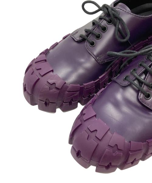 PRADA（プラダ）PRADA (プラダ) ブラッシュドレザーダービーシューズ パープル サイズ:6・1/2の古着・服飾アイテム