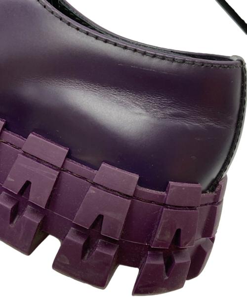 PRADA（プラダ）PRADA (プラダ) ブラッシュドレザーダービーシューズ パープル サイズ:6・1/2の古着・服飾アイテム