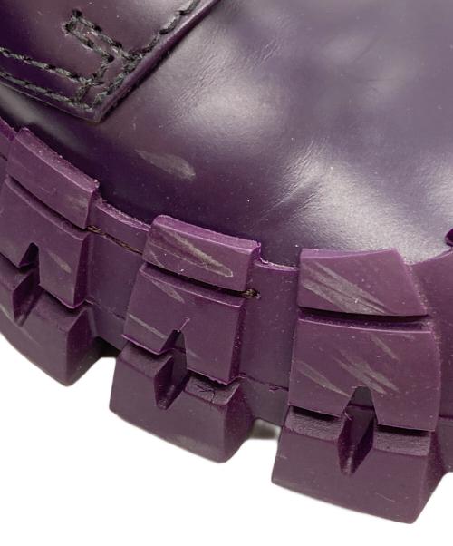 PRADA（プラダ）PRADA (プラダ) ブラッシュドレザーダービーシューズ パープル サイズ:6・1/2の古着・服飾アイテム