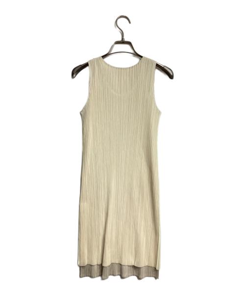 PLEATS PLEASE（プリーツプリーズ）PLEATS PLEASE (プリーツプリーズ) プリーツレイヤードワンピース/Pleated layered dress ベージュ サイズ:3の古着・服飾アイテム