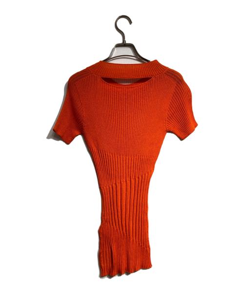 YOHJI YAMAMOTO（ヨウジヤマモト）YOHJI YAMAMOTO (ヨウジヤマモト) 半袖ニット オレンジ サイズ:2の古着・服飾アイテム