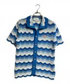 CASABLANCAカサブランカ）の古着「Wavy Gradient Crochet Shirt/ウェービーグラデーション・クロシェシャツ」｜ブルー