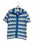CASABLANCA（カサブランカ）の古着「Wavy Gradient Crochet Shirt/ウェービーグラデーション・クロシェシャツ 」｜ブルー