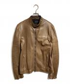 GUCCIグッチ）の古着「シングルレザーライダースジャケット」｜ブラウン