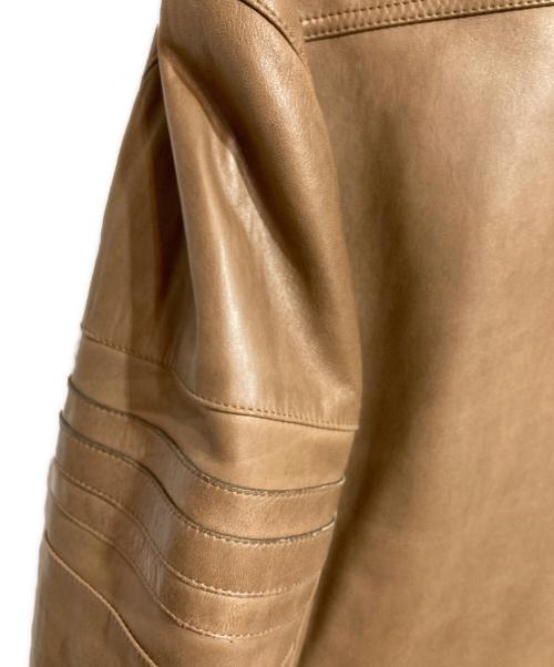 GUCCI（グッチ）GUCCI (グッチ) シングルレザーライダースジャケット ブラウン サイズ:48の古着・服飾アイテム