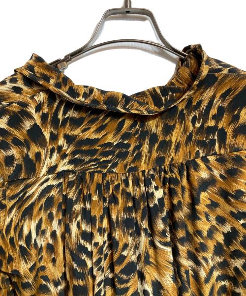 Saint Laurent Paris（サンローランパリ）Saint Laurent Paris (サンローランパリ) シルクレオパードワンピース ベージュ サイズ:38の古着・服飾アイテム