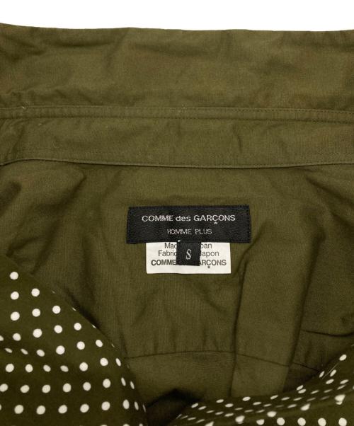 COMME des GARCONS HOMME PLUS（コムデギャルソンオムプリュス）COMME des GARCONS HOMME PLUS (コムデギャルソンオムプリュス) 金釦ドット切替シャツ グリーン サイズ:Sの古着・服飾アイテム