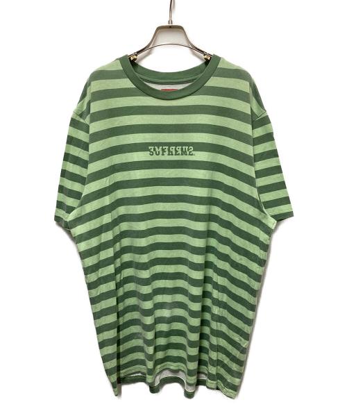 SUPREME（シュプリーム）Supreme (シュプリーム) Reverse Stripe S/S Top グリーン サイズ:	SIZE XLの古着・服飾アイテム