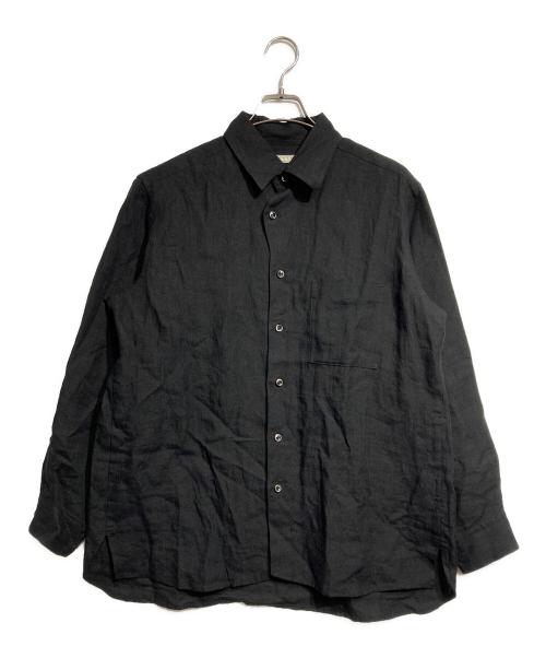 Gorsch（ゴーシュ）Gorsch (ゴーシュ) Linen Collar shirt/リネンカラーシャツ ブラック サイズ:48の古着・服飾アイテム