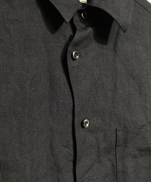 Gorsch（ゴーシュ）Gorsch (ゴーシュ) Linen Collar shirt/リネンカラーシャツ ブラック サイズ:48の古着・服飾アイテム