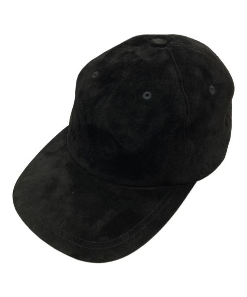 kijima takayuki（キジマタカユキ）kijima takayuki (キジマタカユキ) CALF SUEDE 6PANEL CAP/カーフスエードキャップ ブラック サイズ:2の古着・服飾アイテム