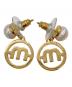 MIU MIU (ミュウミュウ) パールラインストーンピアス ゴールド：25000円