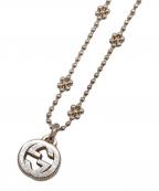 GUCCIグッチ）の古着「インターロッキングGフラワー型ボールチェーンネックレス」｜シルバー