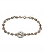 GUCCIグッチ）の古着「インターロッキングGフラワー型ボールチェーンブレスレット」｜シルバー