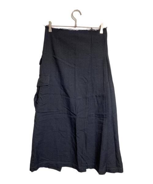 COMME des GARCONS（コムデギャルソン）COMME des GARCONS (コムデギャルソン) ウールカーゴラップスカート/Wool Cargo Wrap Skirt ブラック サイズ:Freeの古着・服飾アイテム