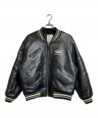 AVIREXアヴィレックス）の古着「VARSITY LEATHER JACKET/ヴァーシティーレザージャケット」｜ブラック