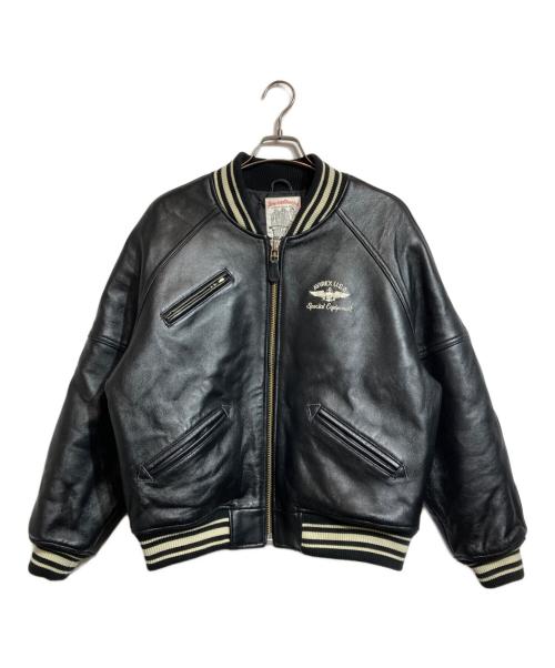 AVIREX（アヴィレックス）AVIREX (アヴィレックス) VARSITY LEATHER JACKET/ヴァーシティーレザージャケット ブラック サイズ:Sの古着・服飾アイテム