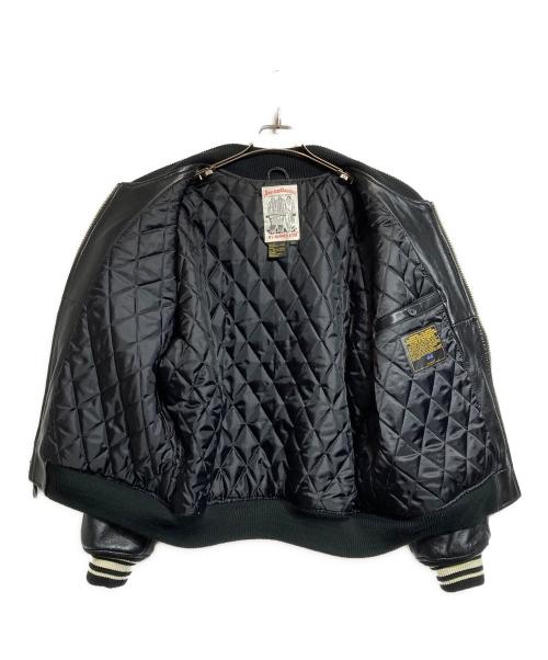 AVIREX（アヴィレックス）AVIREX (アヴィレックス) VARSITY LEATHER JACKET/ヴァーシティーレザージャケット ブラック サイズ:Sの古着・服飾アイテム