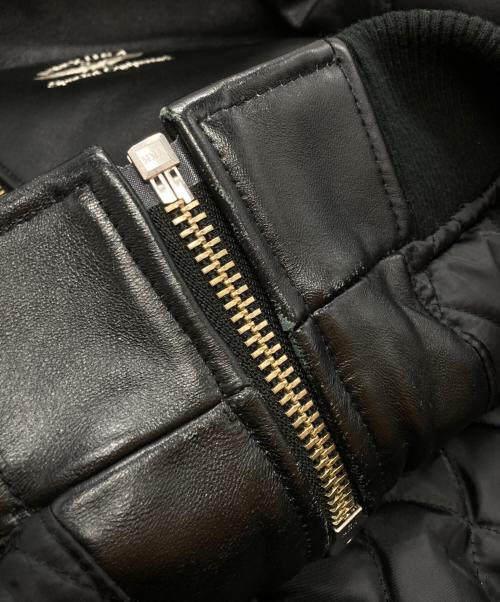 AVIREX（アヴィレックス）AVIREX (アヴィレックス) VARSITY LEATHER JACKET/ヴァーシティーレザージャケット ブラック サイズ:Sの古着・服飾アイテム