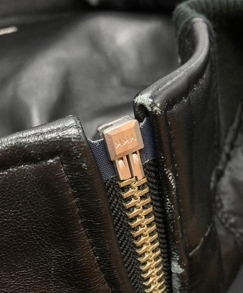 AVIREX（アヴィレックス）AVIREX (アヴィレックス) VARSITY LEATHER JACKET/ヴァーシティーレザージャケット ブラック サイズ:Sの古着・服飾アイテム