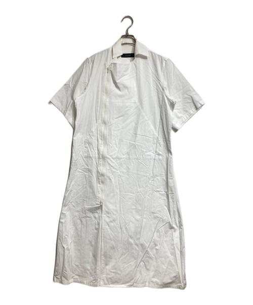 YOHJI YAMAMOTO（ヨウジヤマモト）YOHJI YAMAMOTO (ヨウジヤマモト) ジップライダースシャツワンピース/Zip-up moto shirt dress ホワイト サイズ:1の古着・服飾アイテム