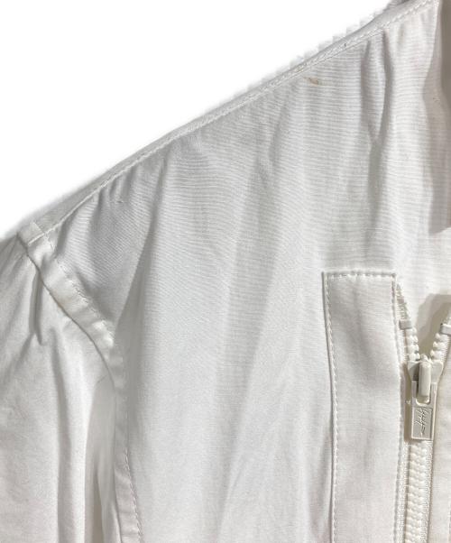 YOHJI YAMAMOTO（ヨウジヤマモト）YOHJI YAMAMOTO (ヨウジヤマモト) ジップライダースシャツワンピース/Zip-up moto shirt dress ホワイト サイズ:1の古着・服飾アイテム