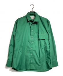 KOLOR（カラー）の古着「2重衿ステッチデザインシャツ/Double collar shirt with contrast stitching」｜グリーン