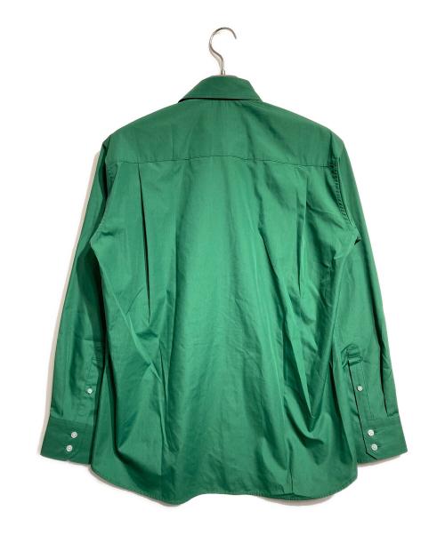 KOLOR（カラー）KOLOR (カラー) 2重衿ステッチデザインシャツ/Double collar shirt with contrast stitching グリーン サイズ:2の古着・服飾アイテム