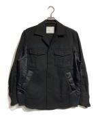 sacaiサカイ）の古着「Contrast detail sleeve docking blouson/コントラストディティールスリーブドッキングブルゾン」｜ブラック