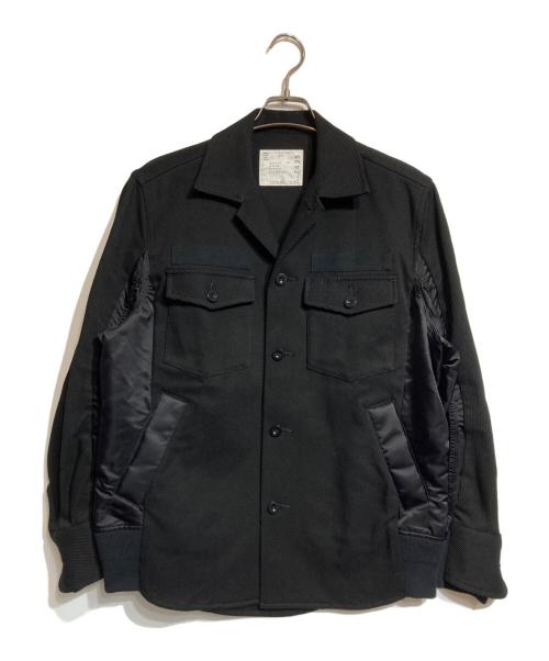 sacai（サカイ）sacai (サカイ) Contrast detail sleeve docking blouson/コントラストディティールスリーブドッキングブルゾン ブラック サイズ:1の古着・服飾アイテム