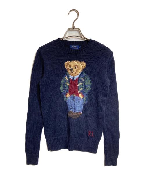 POLO RALPH LAUREN（ポロ・ラルフローレン）POLO RALPH LAUREN (ポロ・ラルフローレン) ダッフルポロベアニット/セーター ネイビー サイズ:ＸＳの古着・服飾アイテム