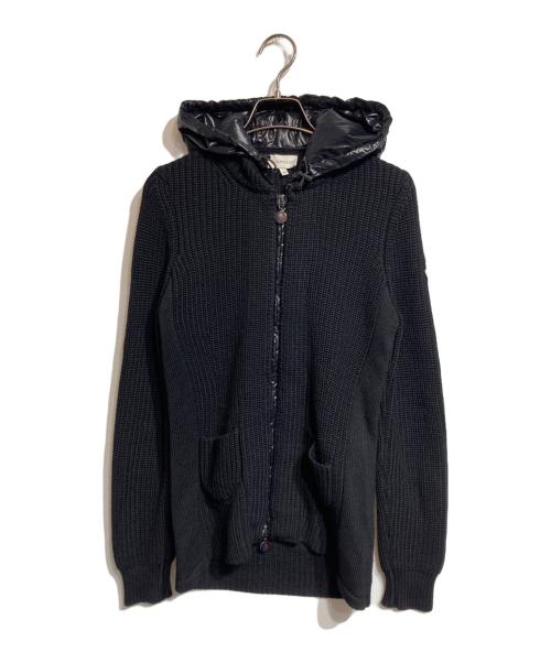 MONCLER（モンクレール）MONCLER (モンクレール) ナイロン切替ニットカーディガン ブラック サイズ:XSの古着・服飾アイテム