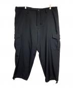 Y's for menワイズフォーメン）の古着「GABARDINE STRING PANTS WITH SIDE OUT POCKET　（ギャバジンストロングパンツ）」｜ブラック