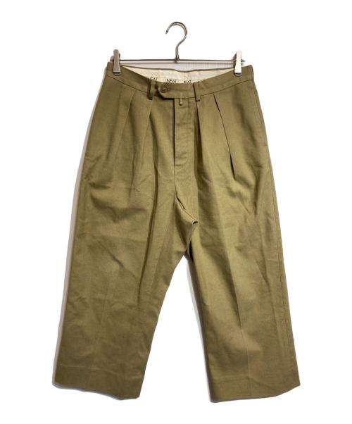 NEAT（ニート）NEAT (ニート) コットンポリ2タックパンツ ブラウン サイズ:46の古着・服飾アイテム