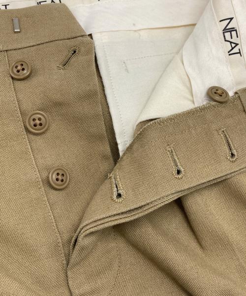 NEAT（ニート）NEAT (ニート) コットンポリ2タックパンツ ブラウン サイズ:46の古着・服飾アイテム