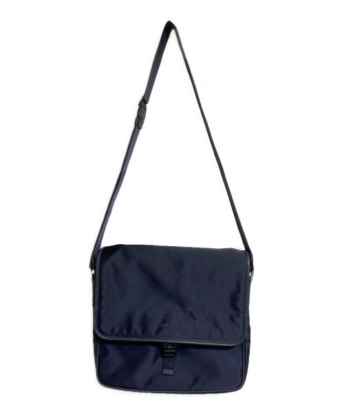 PRADA（プラダ）PRADA (プラダ) ロゴナイロンショルダーバッグ ネイビーの古着・服飾アイテム