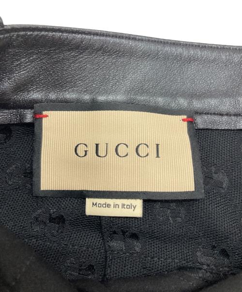 GUCCI（グッチ）GUCCI (グッチ) GGキャンバスレザー切替ショートパンツ ブラック サイズ:38の古着・服飾アイテム