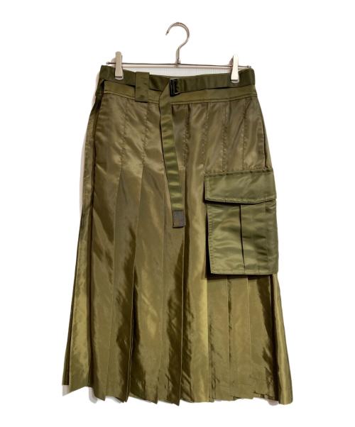 sacai（サカイ）sacai (サカイ) Nylon Twill Skirt カーキ サイズ:2の古着・服飾アイテム