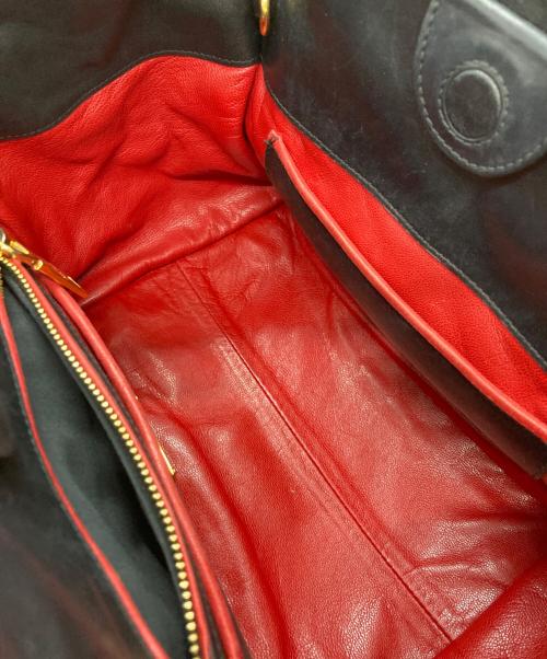 MIU MIU（ミュウミュウ）MIU MIU (ミュウミュウ) ナッパバイカー2WAYバッグ ブラックの古着・服飾アイテム