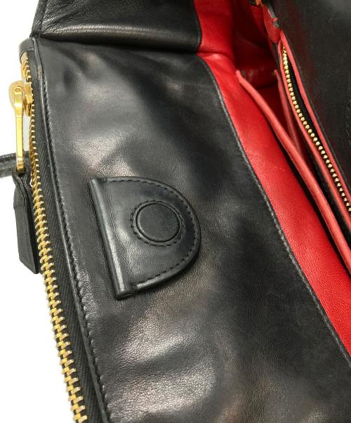 MIU MIU（ミュウミュウ）MIU MIU (ミュウミュウ) ナッパバイカー2WAYバッグ ブラックの古着・服飾アイテム