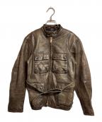 RRLダブルアールエル）の古着「FISHER LEATHER JACKET/フィッシャーレザージャケット」｜ブラウン