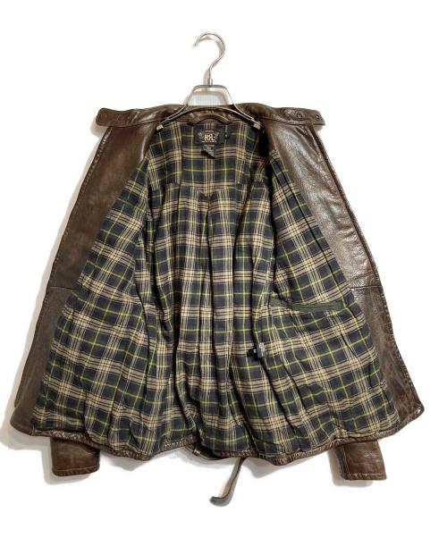 RRL（ダブルアールエル）RRL (ダブルアールエル) FISHER LEATHER JACKET/フィッシャーレザージャケット ブラウン サイズ:XSの古着・服飾アイテム