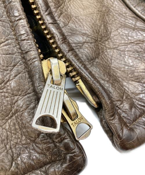 RRL（ダブルアールエル）RRL (ダブルアールエル) FISHER LEATHER JACKET/フィッシャーレザージャケット ブラウン サイズ:XSの古着・服飾アイテム