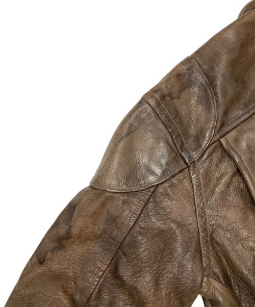 RRL（ダブルアールエル）RRL (ダブルアールエル) FISHER LEATHER JACKET/フィッシャーレザージャケット ブラウン サイズ:XSの古着・服飾アイテム