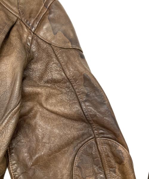 RRL（ダブルアールエル）RRL (ダブルアールエル) FISHER LEATHER JACKET/フィッシャーレザージャケット ブラウン サイズ:XSの古着・服飾アイテム