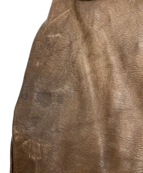 RRL（ダブルアールエル）RRL (ダブルアールエル) FISHER LEATHER JACKET/フィッシャーレザージャケット ブラウン サイズ:XSの古着・服飾アイテム