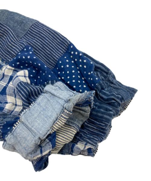 45R（フォーティファイブ・アール）45R (フォーティファイブ・アール) ミックスパッチワークのタックドレス ブルー サイズ:ーの古着・服飾アイテム